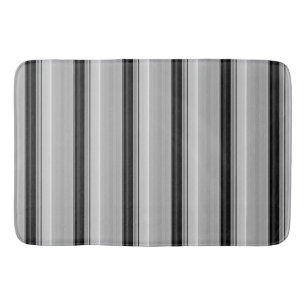 Cute black grey stripes bath mat