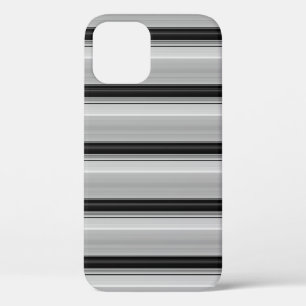 Cute black grey stripes iPhone 12 pro case