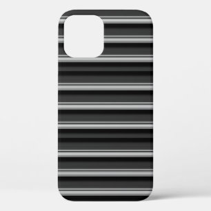 Cute black grey stripes iPhone 12 case