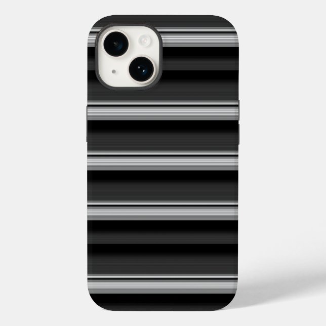 Cute black grey stripes Case-Mate iPhone case (Back)