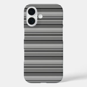 Cute black grey stripes  iPhone 16 case