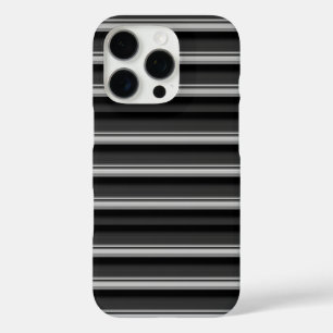Cute black grey stripes iPhone 16 pro case