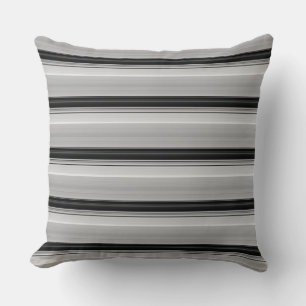 Cute black grey stripes cushion