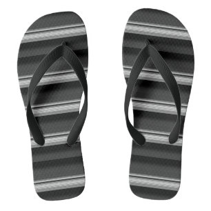 Cute black grey stripes jandals