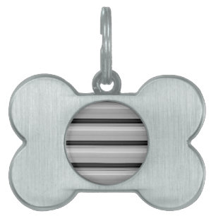 Cute black grey stripes pet ID tag