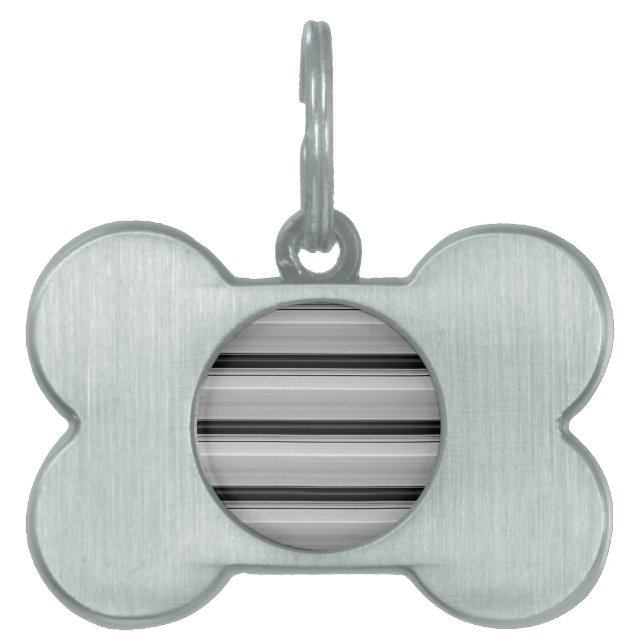 Cute black grey stripes pet ID tag (Front)
