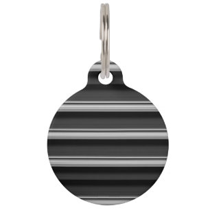 Cute black grey stripes pet tag
