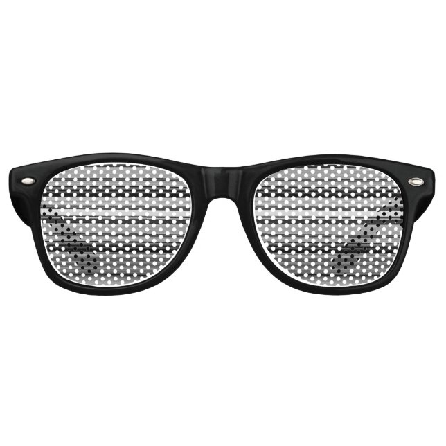 Cute black grey stripes retro sunglasses (Front)