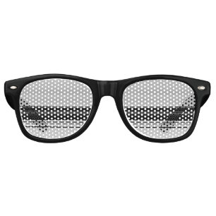 Cute black grey stripes retro sunglasses