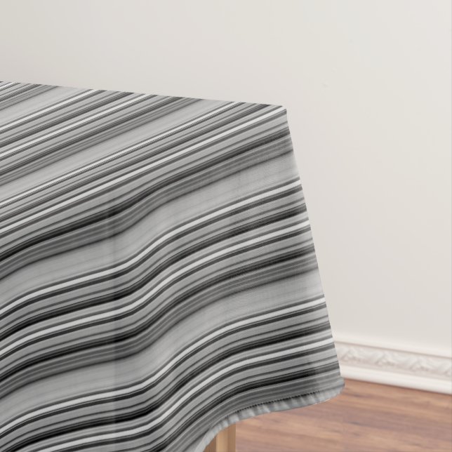 Cute black grey stripes  tablecloth (In Situ)