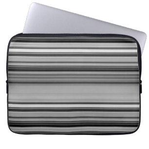 Cute black grey stripes throw pillow laptop sleeve