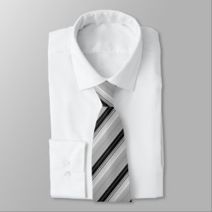 Cute black grey stripes tie