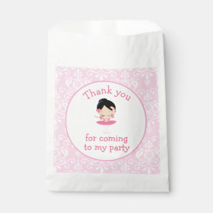 Cute Black Hair Ballerina 'I went to' Favour Bags