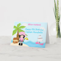Cute Black Hair Pirate Girl Birthday Party