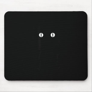 Cute Black Halloween Cat With Whiskers Happy Mouse Pad