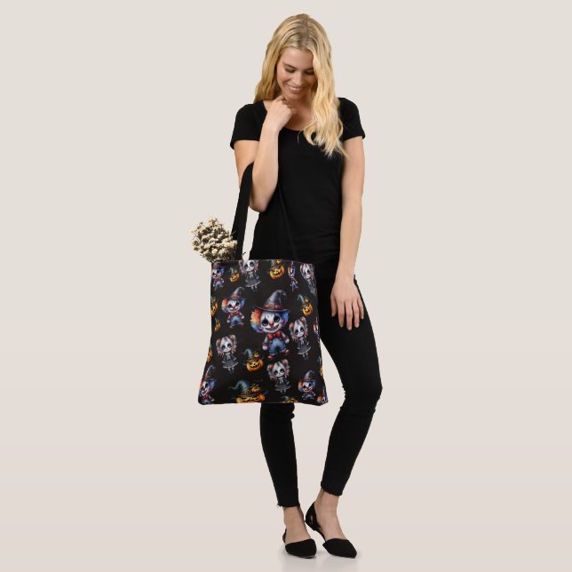 Cute Black Halloween Tote Bag (On Model)