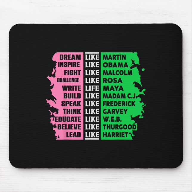 Cute Black History Month Aka Fun Tee Black History Mouse Pad (Front)