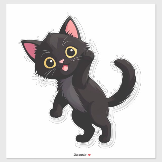 Cute Black Kitten Cartoon With Big Eyes (Sheet)