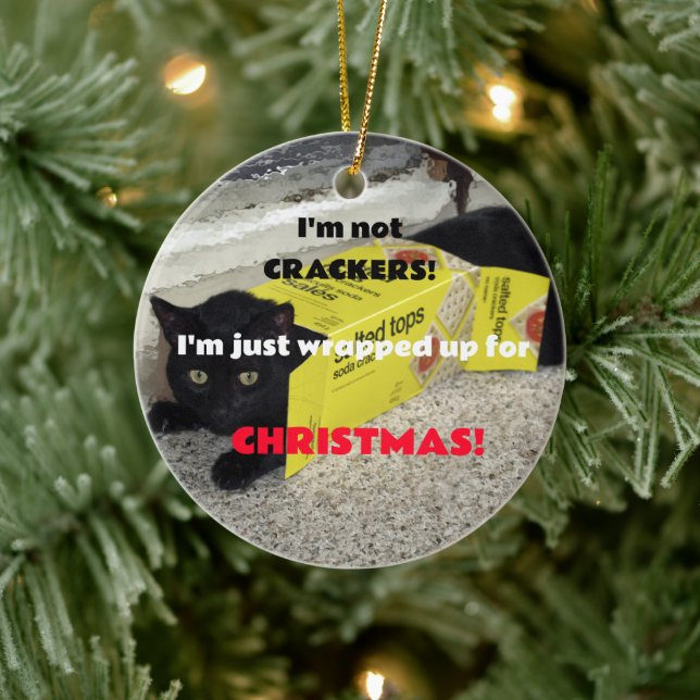 Cute Black Kitten Ceramic Tree Decoration (Tree)