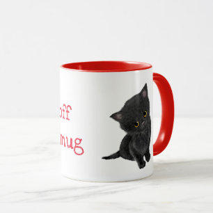 Cute black kitten personalised mug