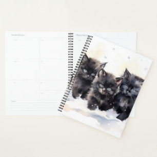 Cute Black Kittens Planner