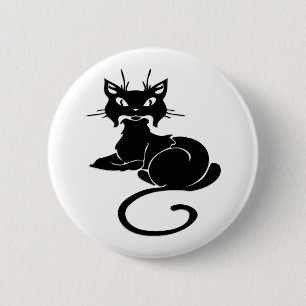 Cute Black Kitty 6 Cm Round Badge