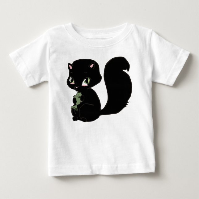 Cute Black Kitty Baby Shirt (Front)