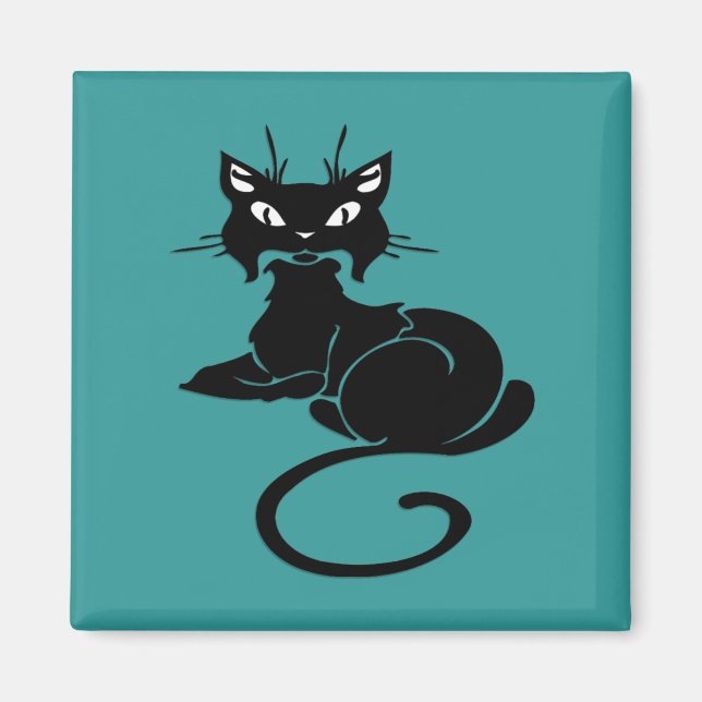 Cute Black Kitty Magnet (Front)