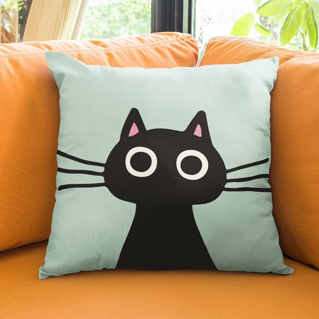 Cute Black Kitty | Quirky Pet Cat Lover's Cushion (Creator Uploaded)
