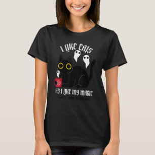 Cute Black Kitty Witchy  With Ghosts Black Magic T-Shirt