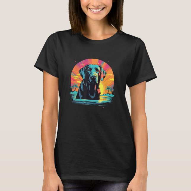 Cute Black Lab Black Labrador Retriever Puppy Dog  T-Shirt (Front)