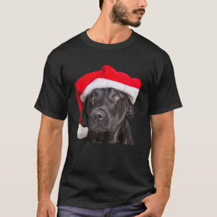Cute Black Lab Santa Hat Christmas Dog Labrador Re T-Shirt