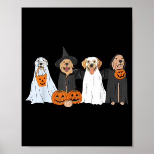 Cute Black Labrador Dog Halloween Ghost Dogs Poster