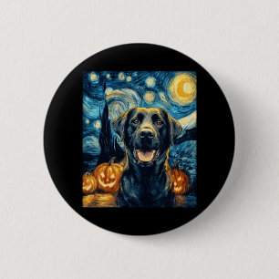 Cute Black Labrador Dog Halloween Jack O Lantern P 6 Cm Round Badge