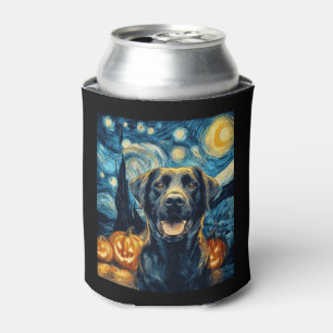 Cute Black Labrador Dog Halloween Jack O Lantern P Can Cooler