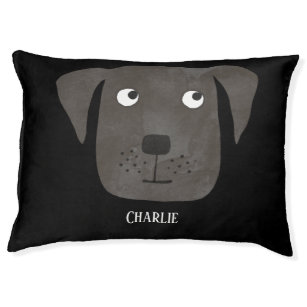 Cute Black Labrador Retriever Dog Custom Pet Bed
