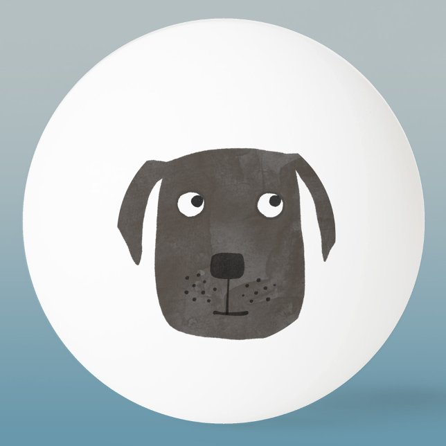 Cute Black Labrador Retriever Dog Ping Pong Ball (Cute Black Labrador Retriever Dog ping pong ball)