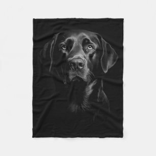 Cute Black Labrador Retriever Puppy Dog Face Lab Fleece Blanket