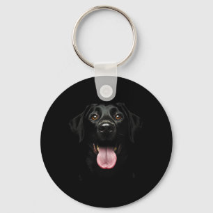 Cute Black Labrador Retriever Puppy Dog Face Lab Key Ring