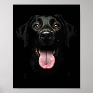 Cute Black Labrador Retriever Puppy Dog Face Lab Poster