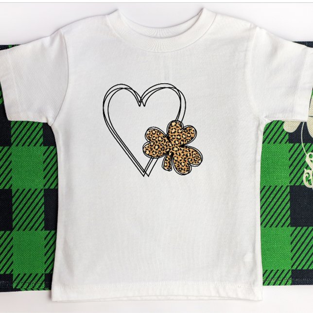 Cute black leapard St. Patrick's day clover Irish T-Shirt (Creator Uploaded)