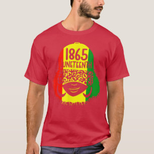 Cute Black Messy Bun Girls Kids Juneteenth Celebra T-Shirt