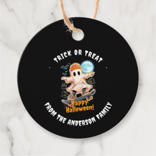 Cute Black Neon Ghost Spiderweb Bat Halloween Gift Favour Tags