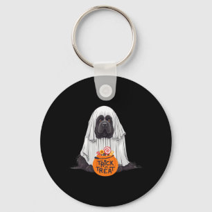 Cute Black Newfoundland Dog Halloween Premium Key Ring