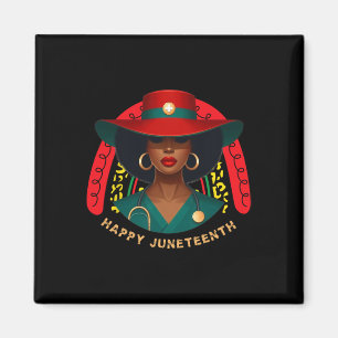 Cute Black Nurse Happy Juneteenth Nurse Rainbow Me Magnet