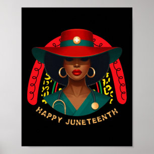 Cute Black Nurse Happy Juneteenth Nurse Rainbow Me Poster
