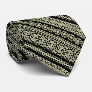 Cute black olive ukrainian ornament background tie