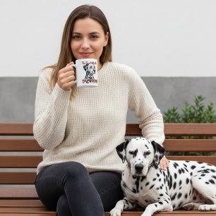 Cute Black on White Tea Time With My Dalmatian Coffee Mug