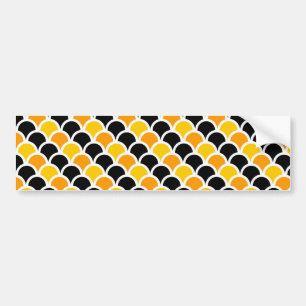 Cute black orange moroccan pattern design bumper sticker