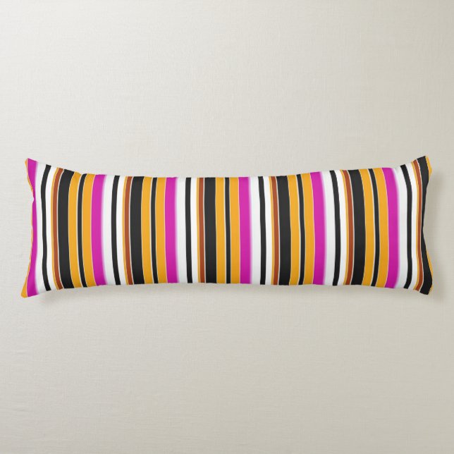 Cute black orange stripes body cushion (Front)